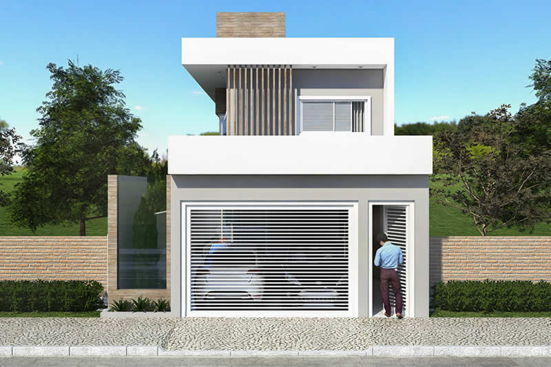 Planta de sobrado com deck e ofurô