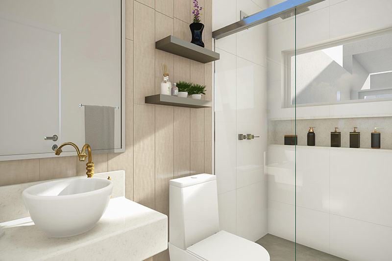 Planta de casa térrea com edícula e piscina
