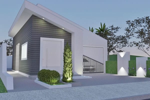 Planta de casa térrea c/ 2 dormitórios