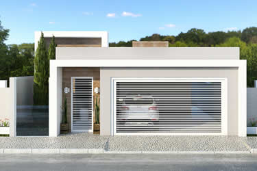 Planta de casa com 3 quartos e closet
