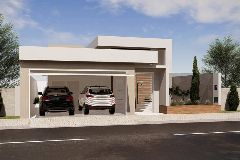 Planta de casa com quarto na frente
