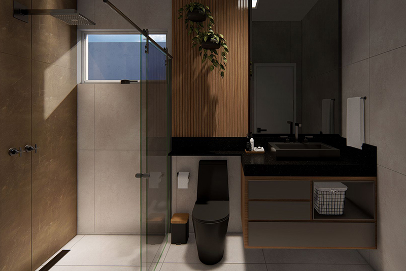 Planta de casa moderna com 4 quartos