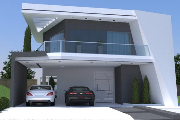 Planta contemporânea com 3 suítes