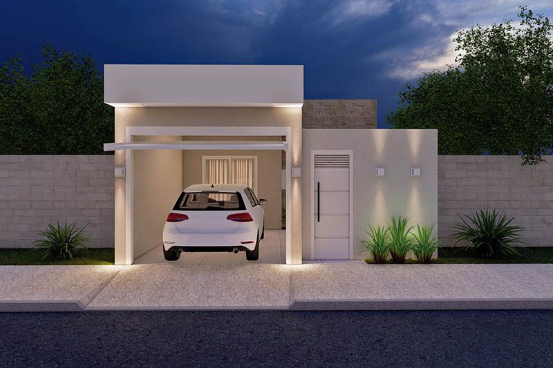 Projeto de 100m² com suíte 