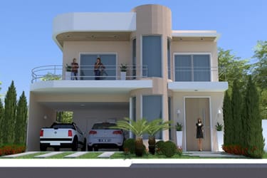 Planta de sobrado moderno pequeno