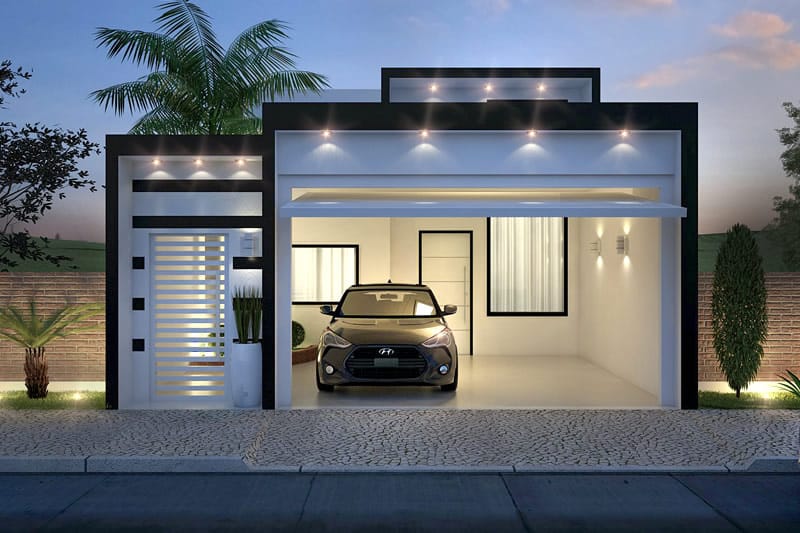Modelo de casa preto e branco
