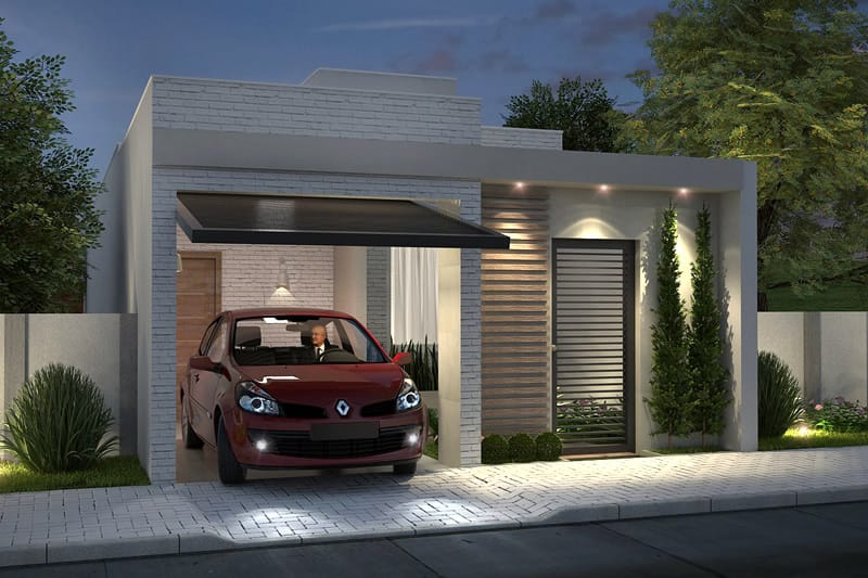 Planta de casa com 2 quartos